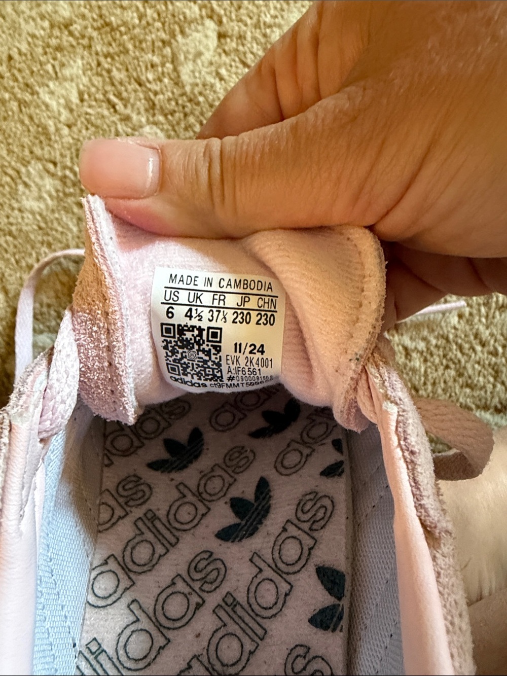 adidas Spezial Women’s Pink Suede Sneakers with Black Stripes - Picture 5 of 5